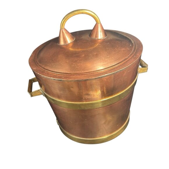 Copper Brass & Stainless Steel Ice Bucket James Casey Hand Made Arts & Crafts - Picture 16 of 16